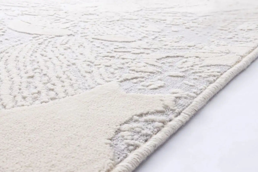 Agnella galaxy wool arol white Grey, Cream Living Room Natural Fibre Rug.