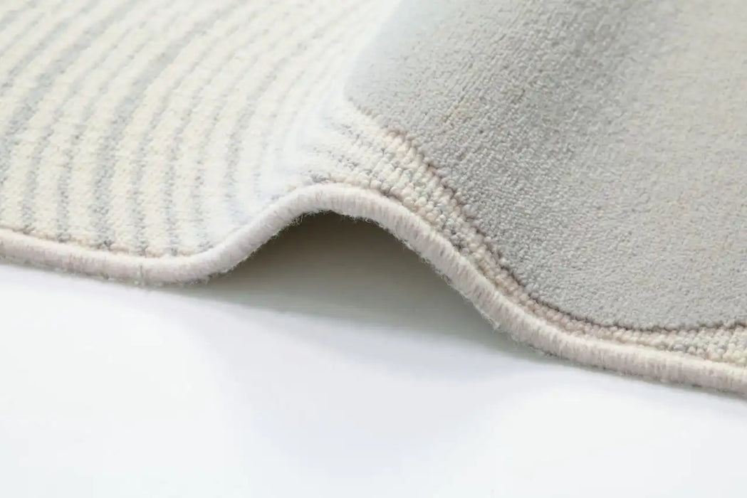 Agnella galaxy wool koren white Grey, Cream Living Room Natural Fibre Rug.
