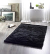 Origins shimmer charcoal Grey Living Room Shaggy Rug.