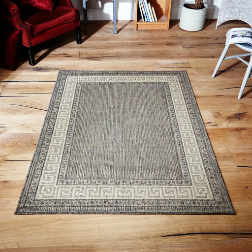 Oriental Weavers greek key flatweave gr 1122 Grey, Beige Outdoor  Flat Weave Rug.