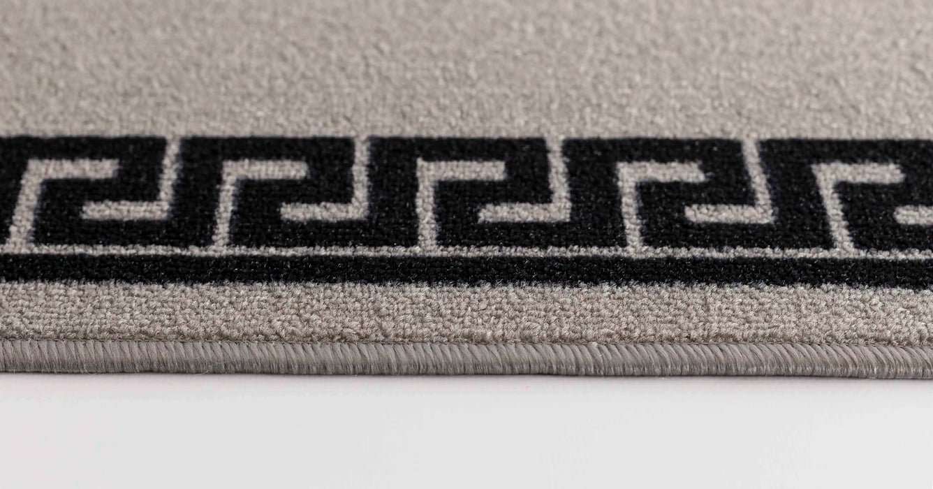 Serdim Rugs gel back 413 grey Grey Living Room Geometric Rug.