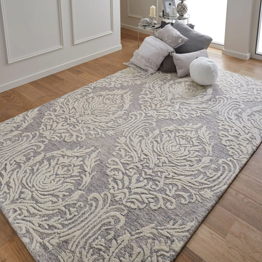 Oriental Weavers hampton damask Grey Living Room  Rug.