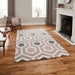 Think Rugs hk 3661 grey rose Grey, Pink Living Room Geometric Rug.