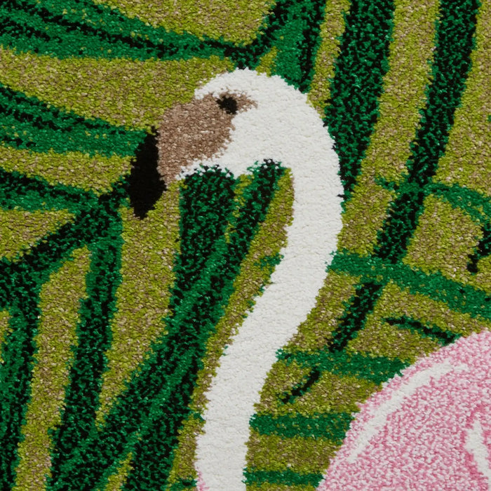 Think Rugs havana think 2349 green pink Green, Pink Living Room Floral Rug.