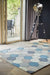 Origins hexagon pastel blues Blue Living Room Wool Rug.
