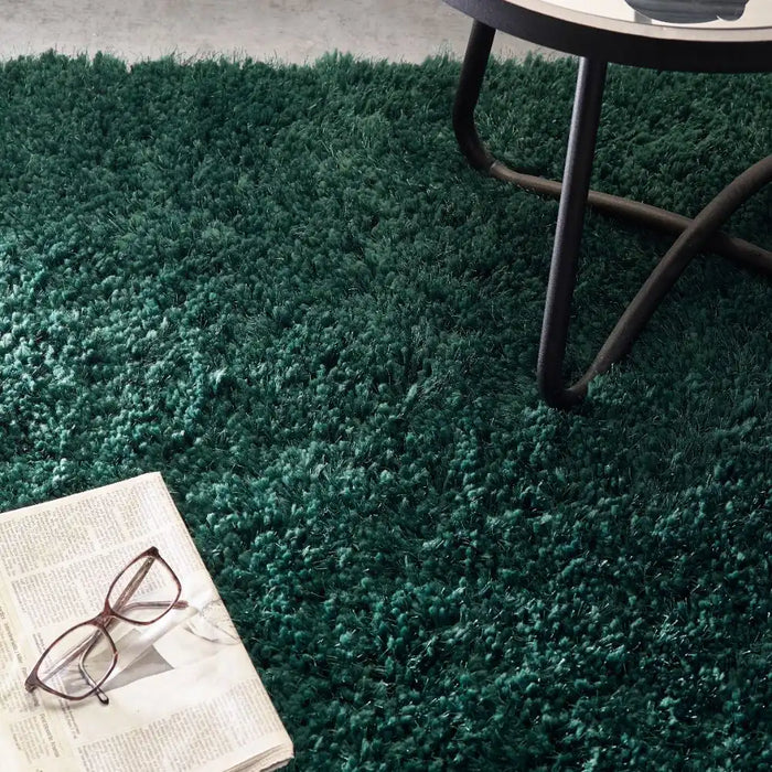 Origins chicago forest green Green Living Room Shaggy Rug.