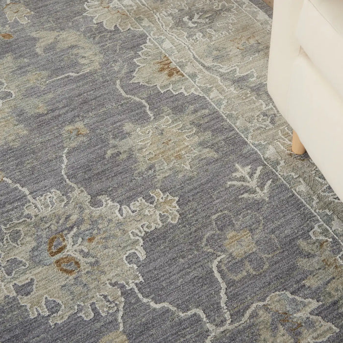 Nourison infinite ift03 charcoal Purple, Ivory, Multicoloured Living Room Moroccan Rug.