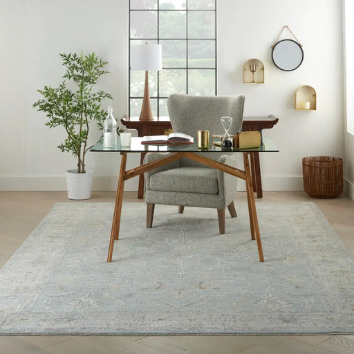 Nourison infinite ift05 blue Blue Living Room Moroccan Rug.