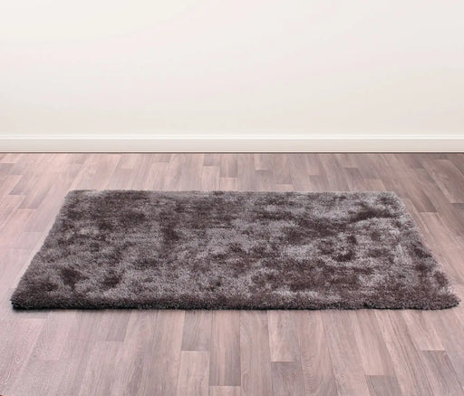 HMC indigo grey Grey Living Room Shaggy Rug.