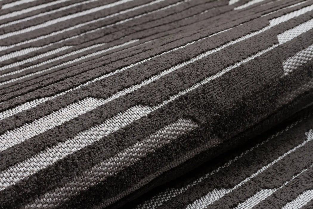 Concept Looms jazz rama jaz10 silver grey Grey, Black Outdoor  Geometric Rug.