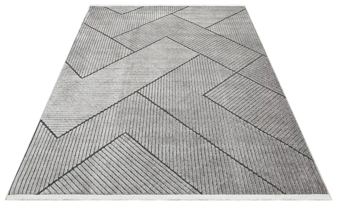 Concept Looms jazz rama jzm16 grey black Grey, Black Outdoor  Geometric Rug.