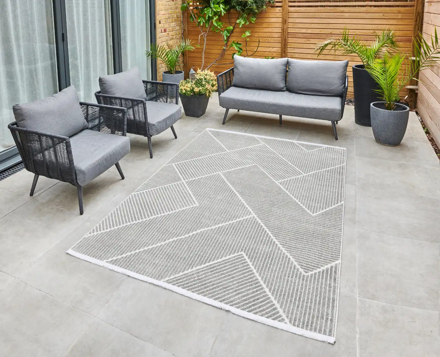 Concept Looms jazz rama jzm17 silver Grey Outdoor  Geometric Rug.