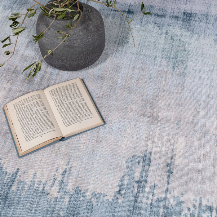 Asiatic juno aquamarine Blue Living Room Striped Rug.