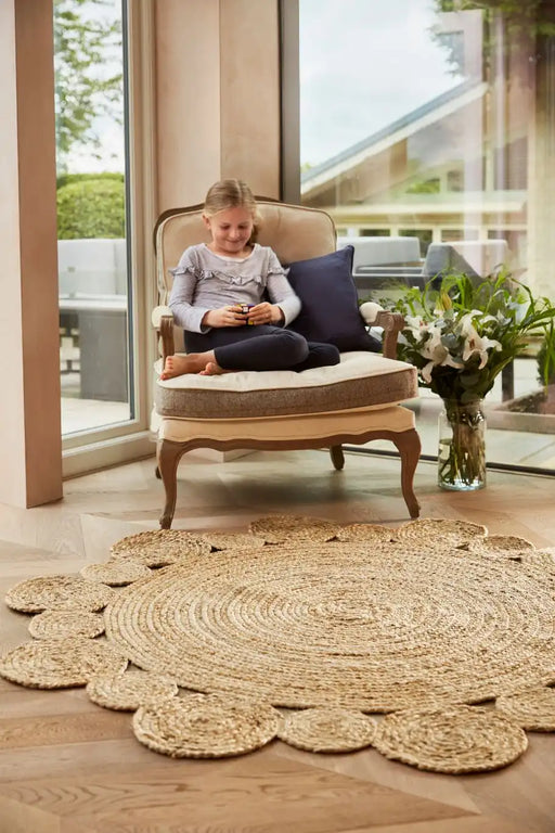 Origins jute extra natural Brown Living Room  Rug.