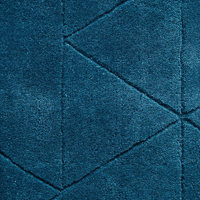 Think Rugs kasbah kb2025 dark teal Blue, Teal Living Room Wool Rug.