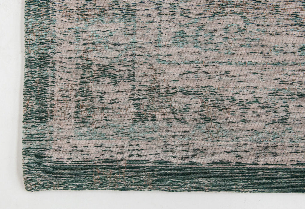 Louis de Poortere fading world medallion 8259 jade oyster Green, Ivory, Multicoloured Living Room Flat Weave Rug.