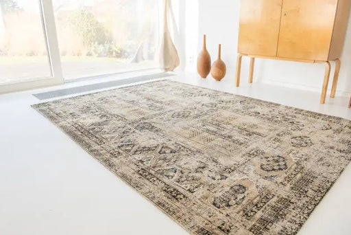 Louis de Poortere antiquarian hadschlu 8720 agha old gold Yellow Living Room Flat Weave Rug.