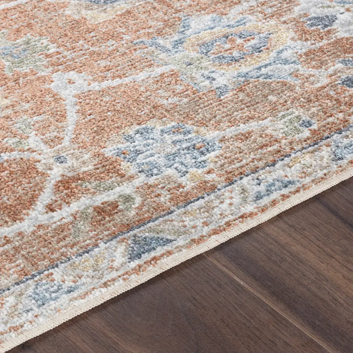 RUBY Machine Washable Traditional Boho Burnt Orange Rug