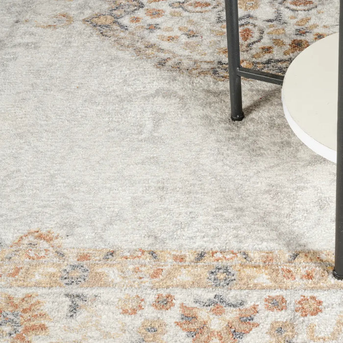 DEEPIKA Machine Washable Traditional Boho Grey/Brown Rug