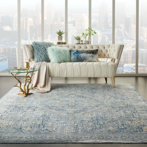 Nourison lustrous weave luw02 blue ivory Blue, Ivory, Multicoloured Living Room  Rug.