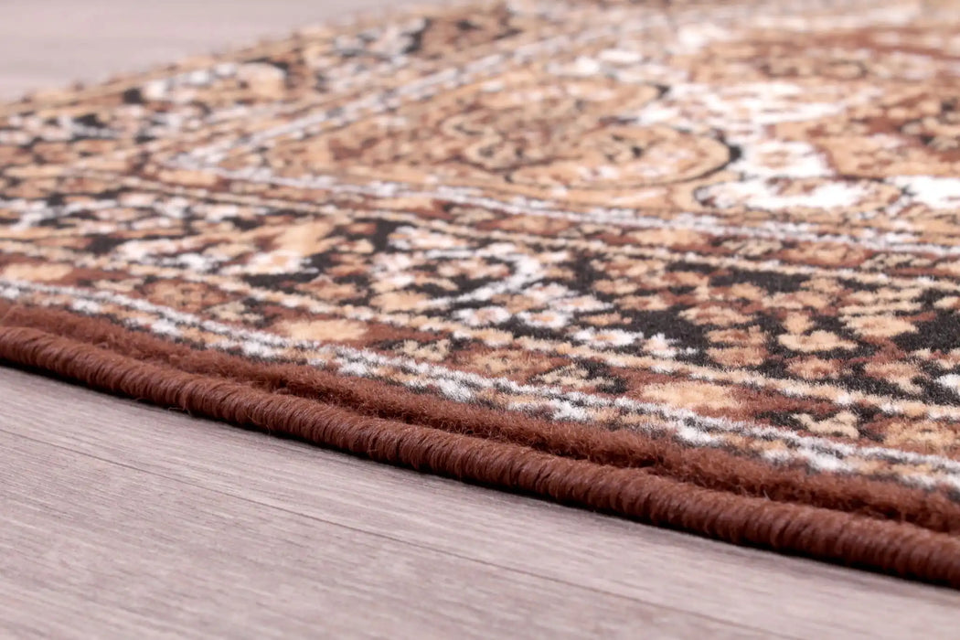 Rug Style traditional poly lancashire chocolate Brown Living Room Moroccan Rug.