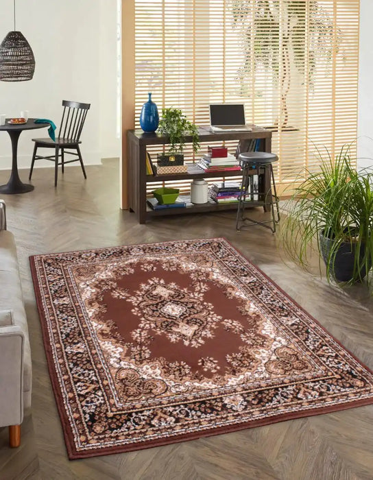 Rug Style traditional poly lancashire chocolate Brown Living Room Moroccan Rug.