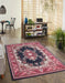 Rug Style traditional poly lancashire navy Multicoloured, Red, Navy Living Room Moroccan Rug.