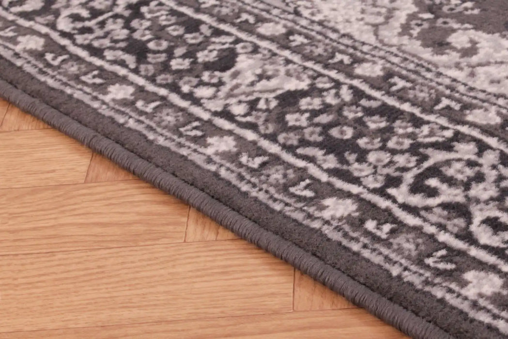Rug Style traditional poly lancashire dark grey Grey Living Room Moroccan Rug.