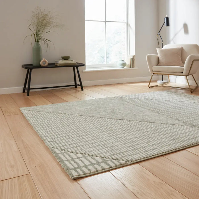 Catherine Lansfield Larsson Modern Abstract Sage Rug