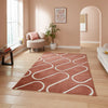 Catherine Lansfield Linear Curve Modern Geometric Terracotta Rug