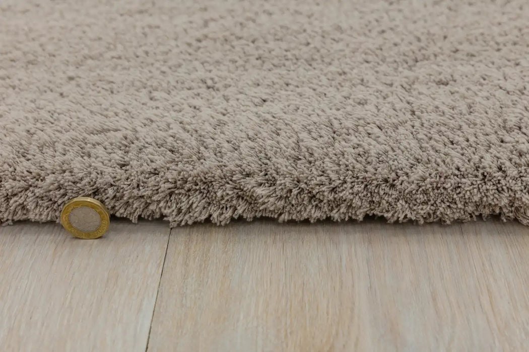 Asiatic lulu stone Grey, Beige Living Room Shaggy Rug.