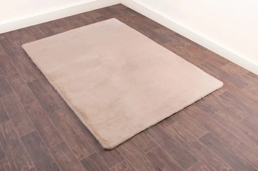 HMC luxe faux fur natural Beige Living Room  Rug.