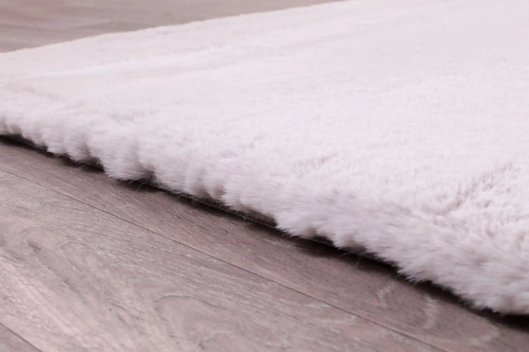 HMC luxe faux fur silver Grey Living Room  Rug.