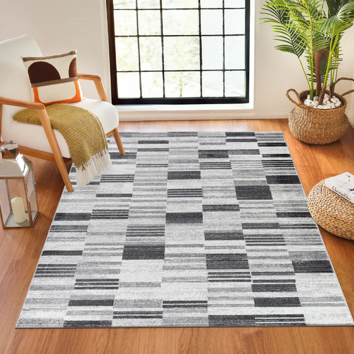 VANYA Scandi Modern Black Rug