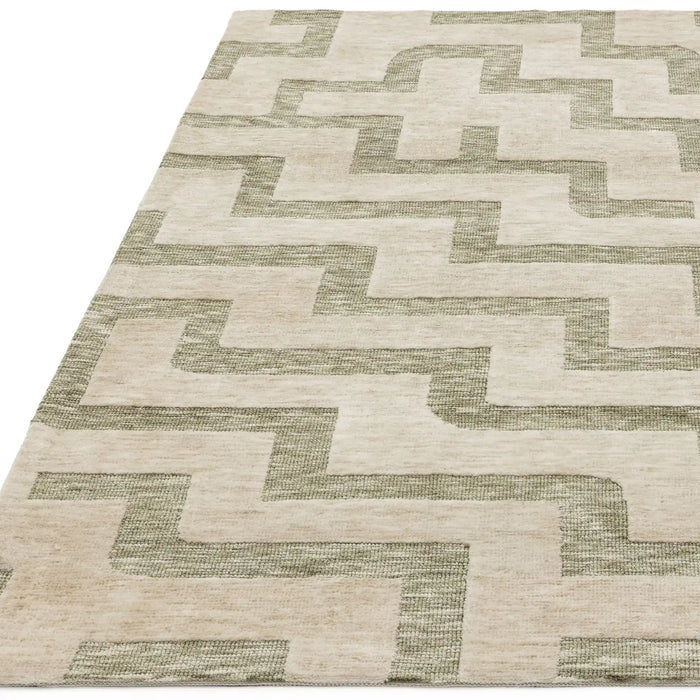 Asiatic mason maze Green, Cream Living Room Geometric Rug.