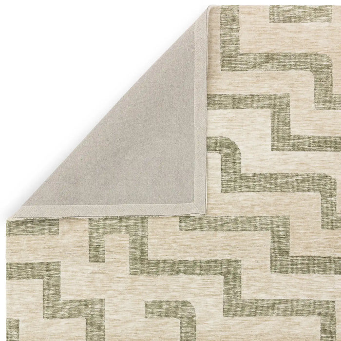 Asiatic mason maze Green, Cream Living Room Geometric Rug.