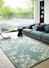 Asiatic devore matrix max12 blue Blue, Ivory  Wool Rug.