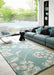 Asiatic devore matrix max12 blue Blue, Ivory  Wool Rug.