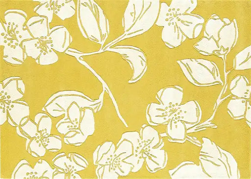 Asiatic devore matrix max15 yellow Yellow, Ivory  Wool Rug.