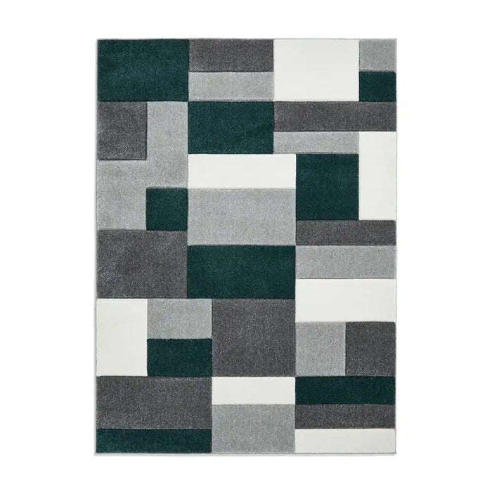 Think Rugs matrix think mt61 grey green Green, Grey Living Room  Rug.