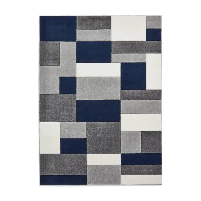 Think Rugs matrix think mt61 grey navy Blue, Grey, Navy Living Room  Rug.