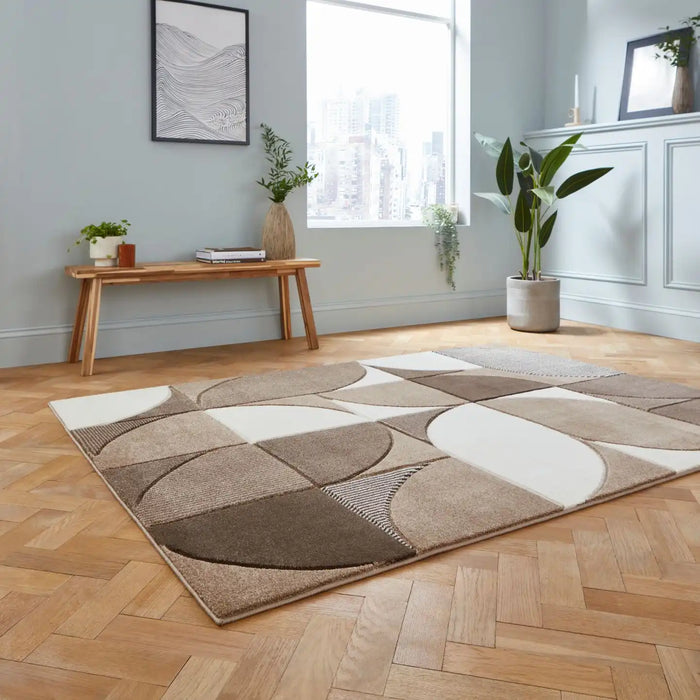 Think Rugs matrix think mt63 beige brown Brown, Beige Living Room  Rug.