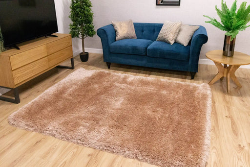 HMC mayfair hmc natural Brown Living Room Shaggy Rug.