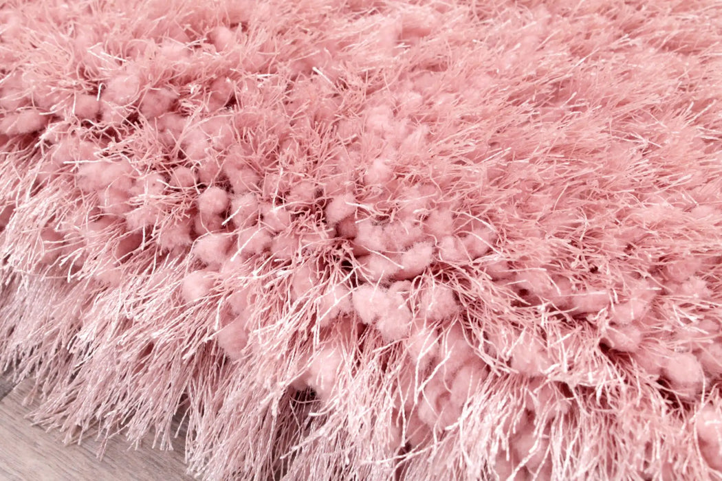 HMC mayfair hmc blush Pink Living Room Shaggy Rug.