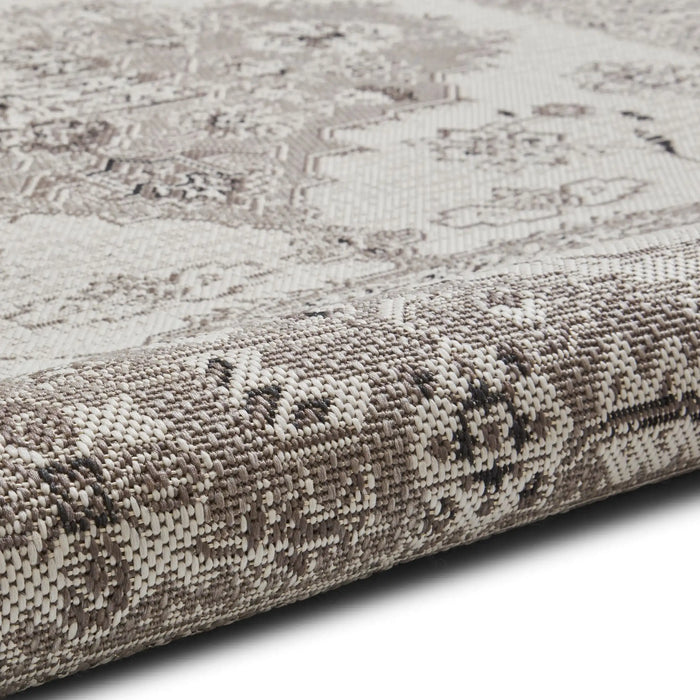 Think Rugs miami 19517 grey beige Grey, Beige Living Room Flat Weave Rug.