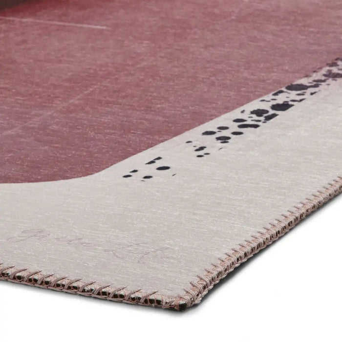 Think Rugs michelle collins ab0151 rose crimson Ivory, Pink Living Room Flat Weave Rug.