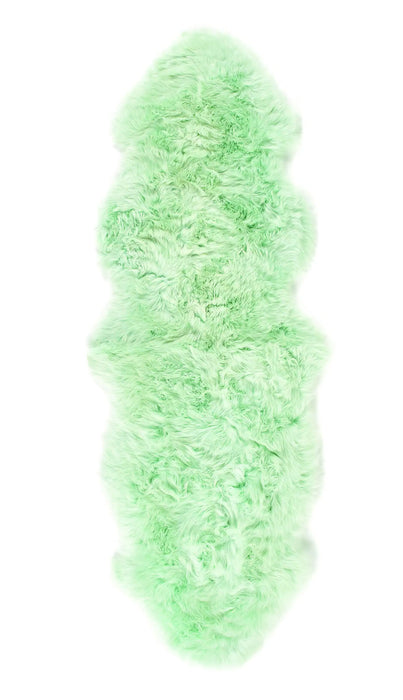 Origins sheepskins hug mint Green Living Room Wool Rug.