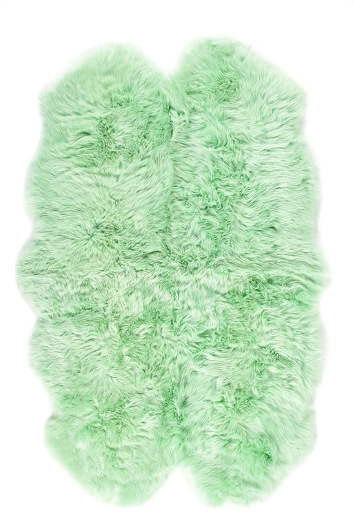 Origins sheepskins hug mint Green Living Room Wool Rug.