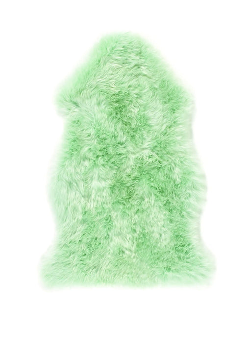 Origins sheepskins hug mint Green Living Room Wool Rug.