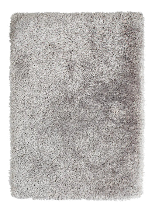 Think Rugs montana silver Grey Living Room Shaggy Rug.